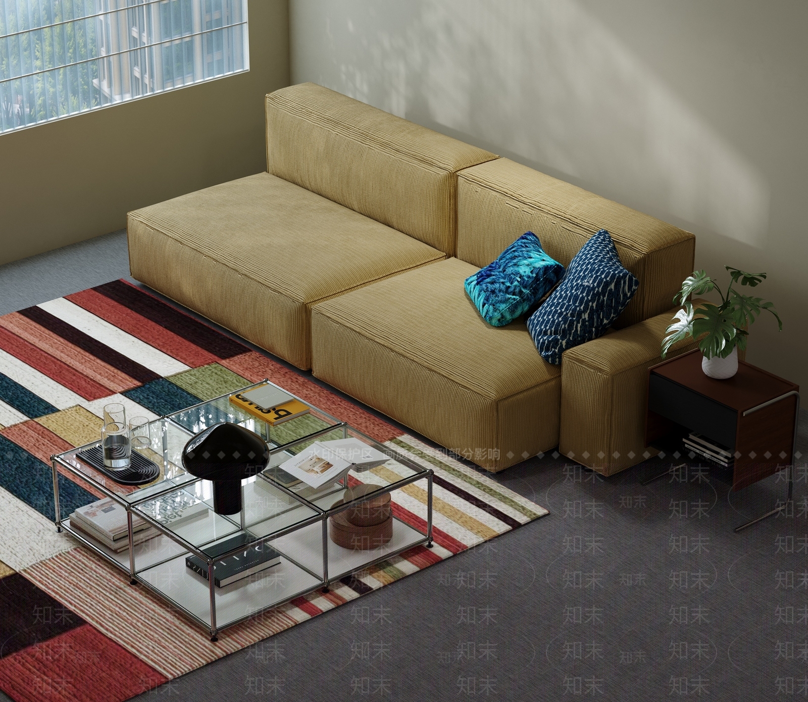 现代模块沙发3D模型下载【ID:1233627147】