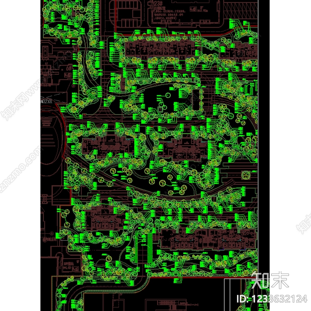 宅间绿地cad施工图下载【ID:1233632124】