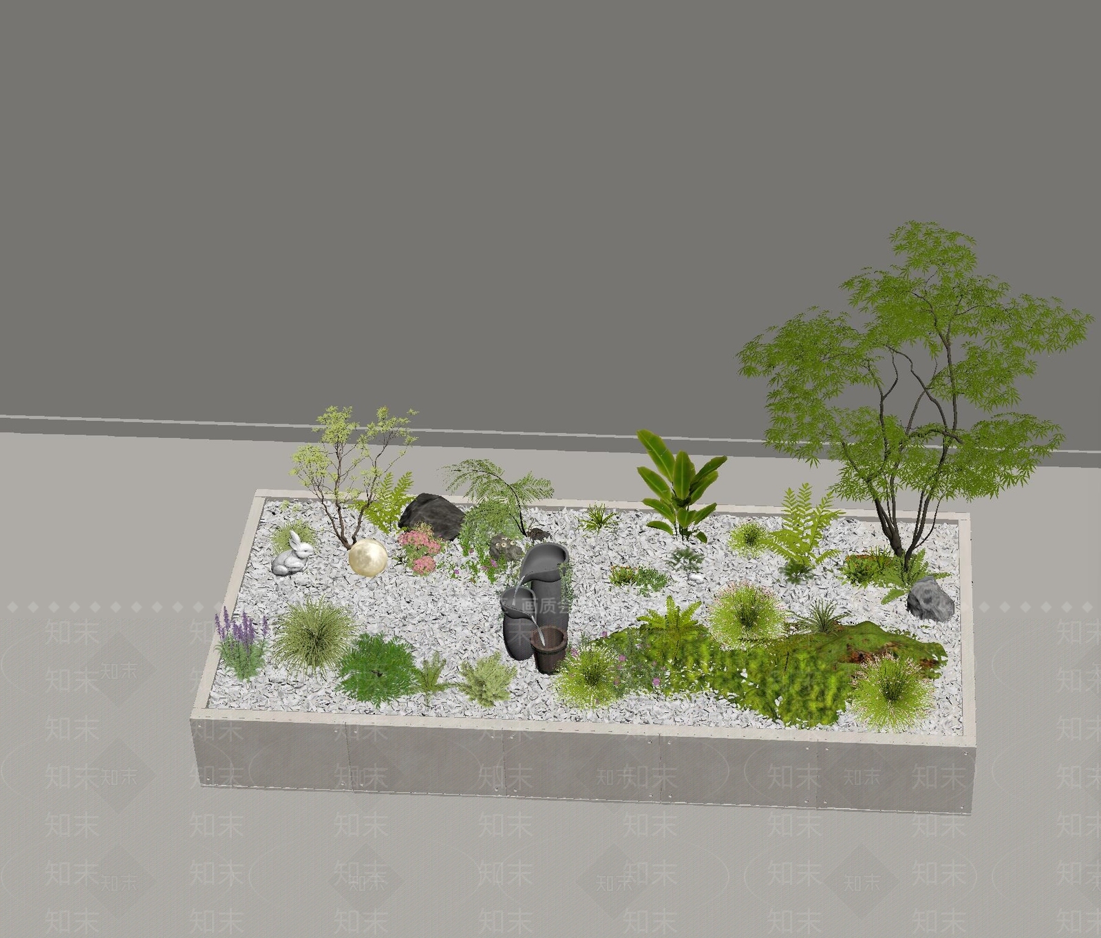 禅意室内景观SU模型下载【ID:1233637096】