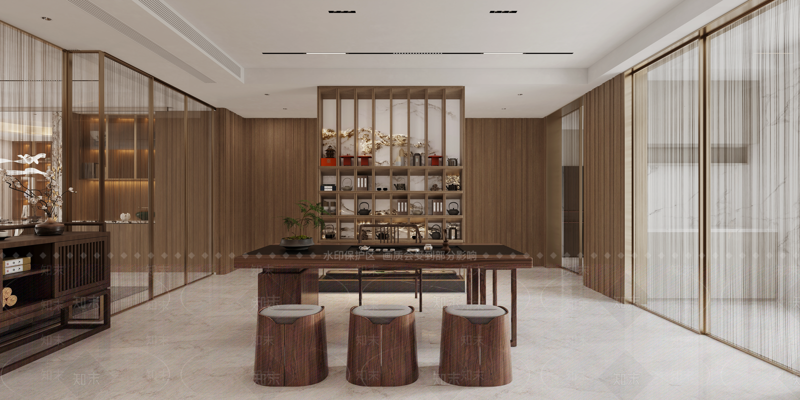 新中式茶馆3D模型下载【ID:1233637697】