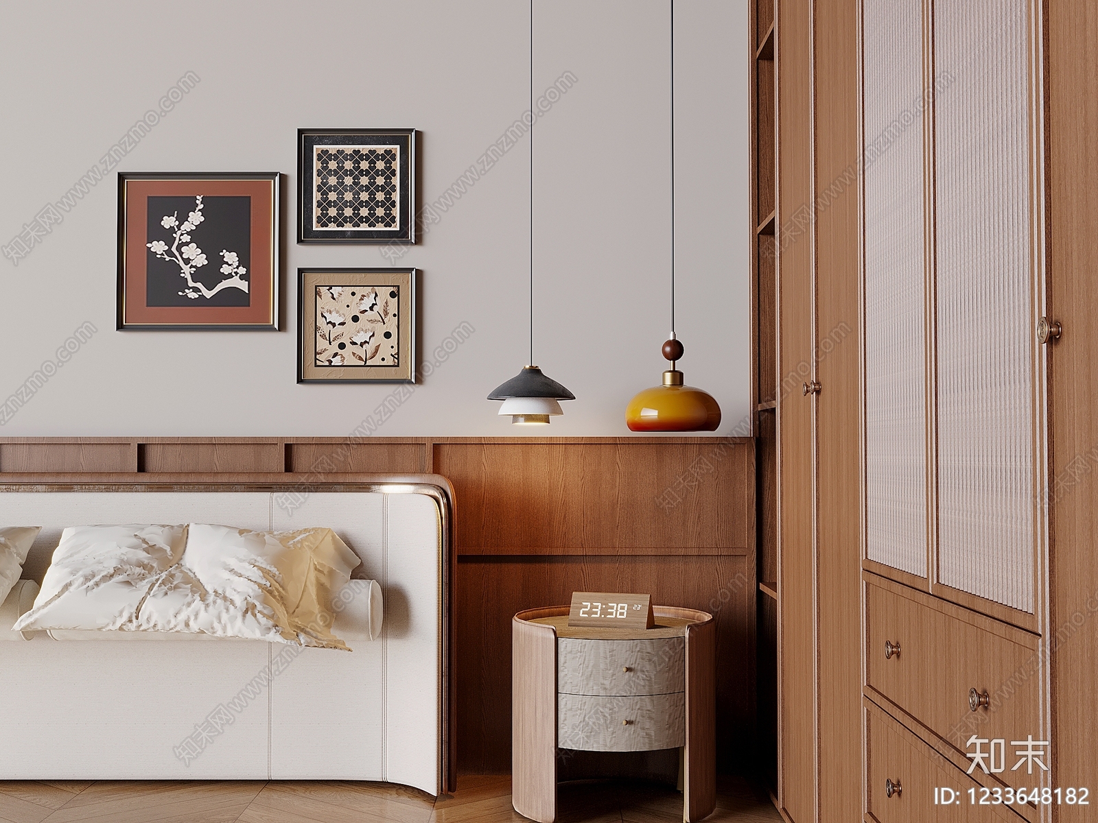 中古风家居卧室SU模型下载【ID:1233648182】