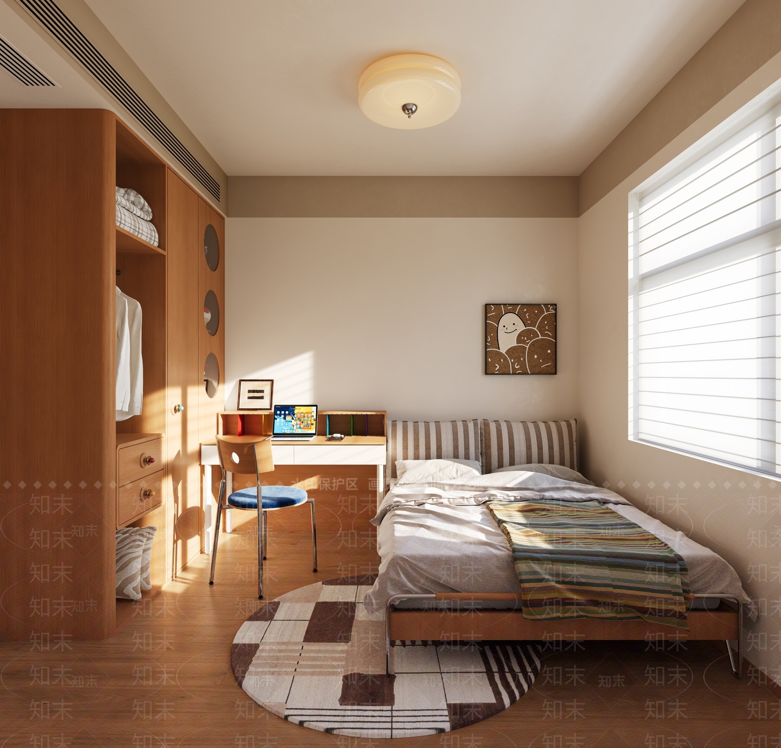 原木风通用儿童房3D模型下载【ID:1233651246】