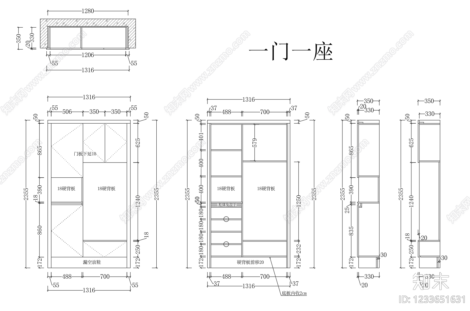 柜子cad施工图下载【ID:1233651631】