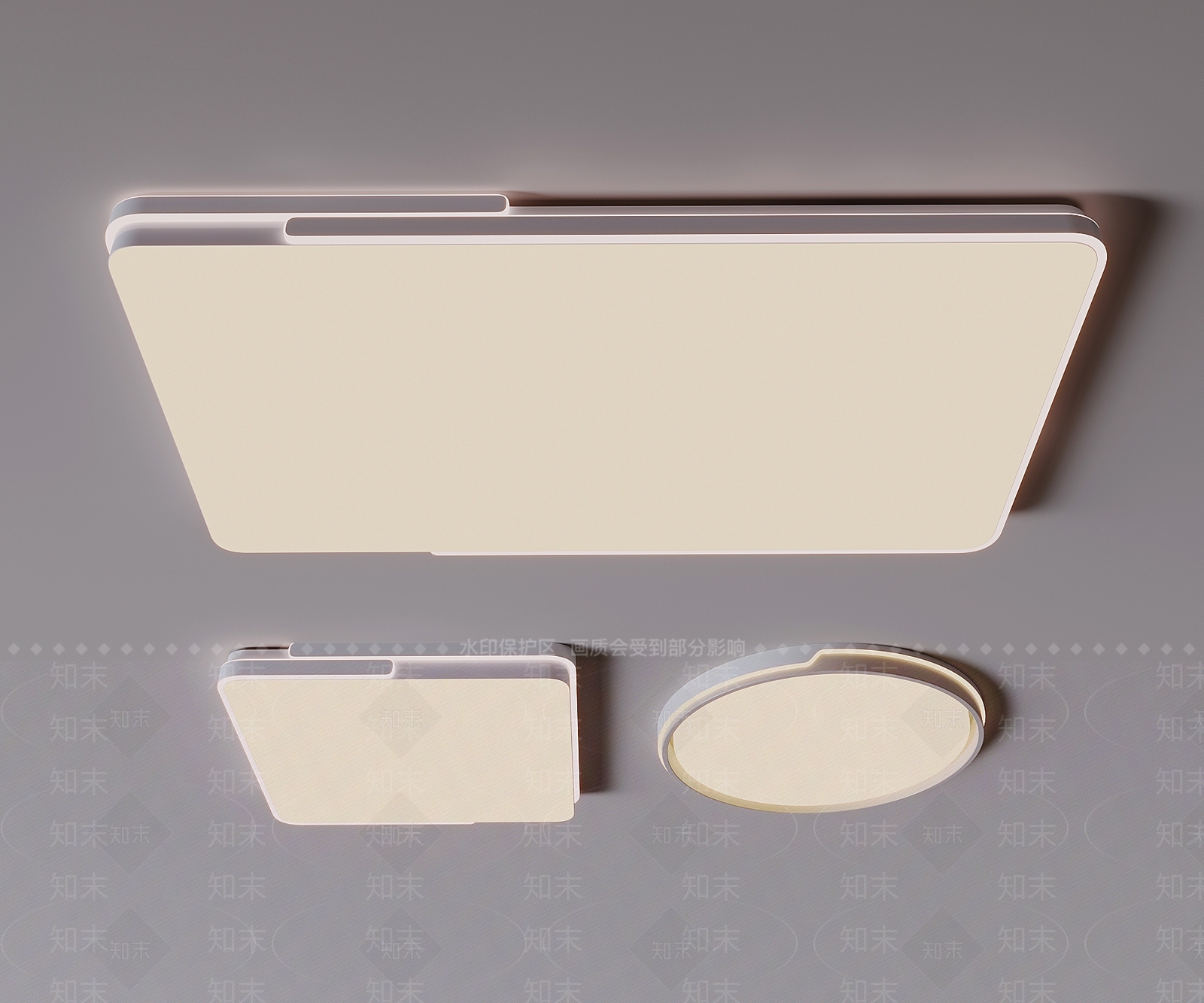 现代简约客厅吸顶灯3D模型下载【ID:1233651830】
