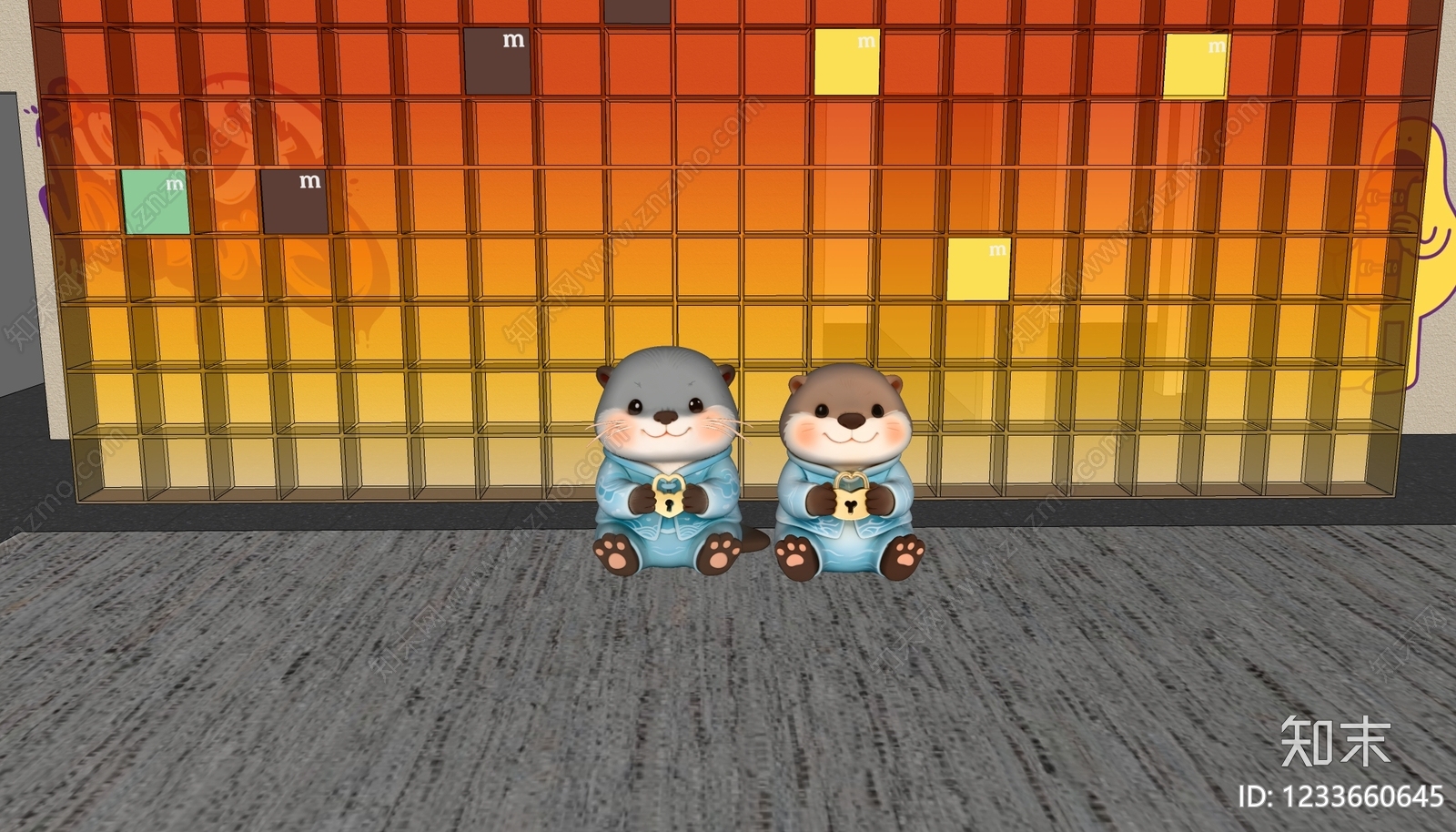 轻奢雕塑摆件SU模型下载【ID:1233660645】