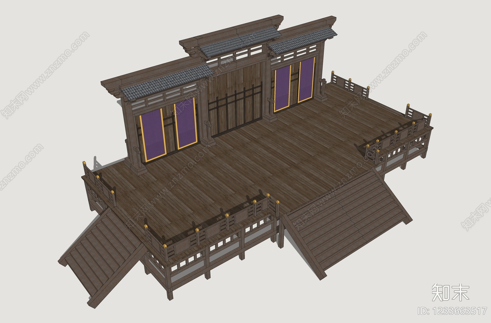 中式古建古建筑SU模型下载【ID:1233663517】