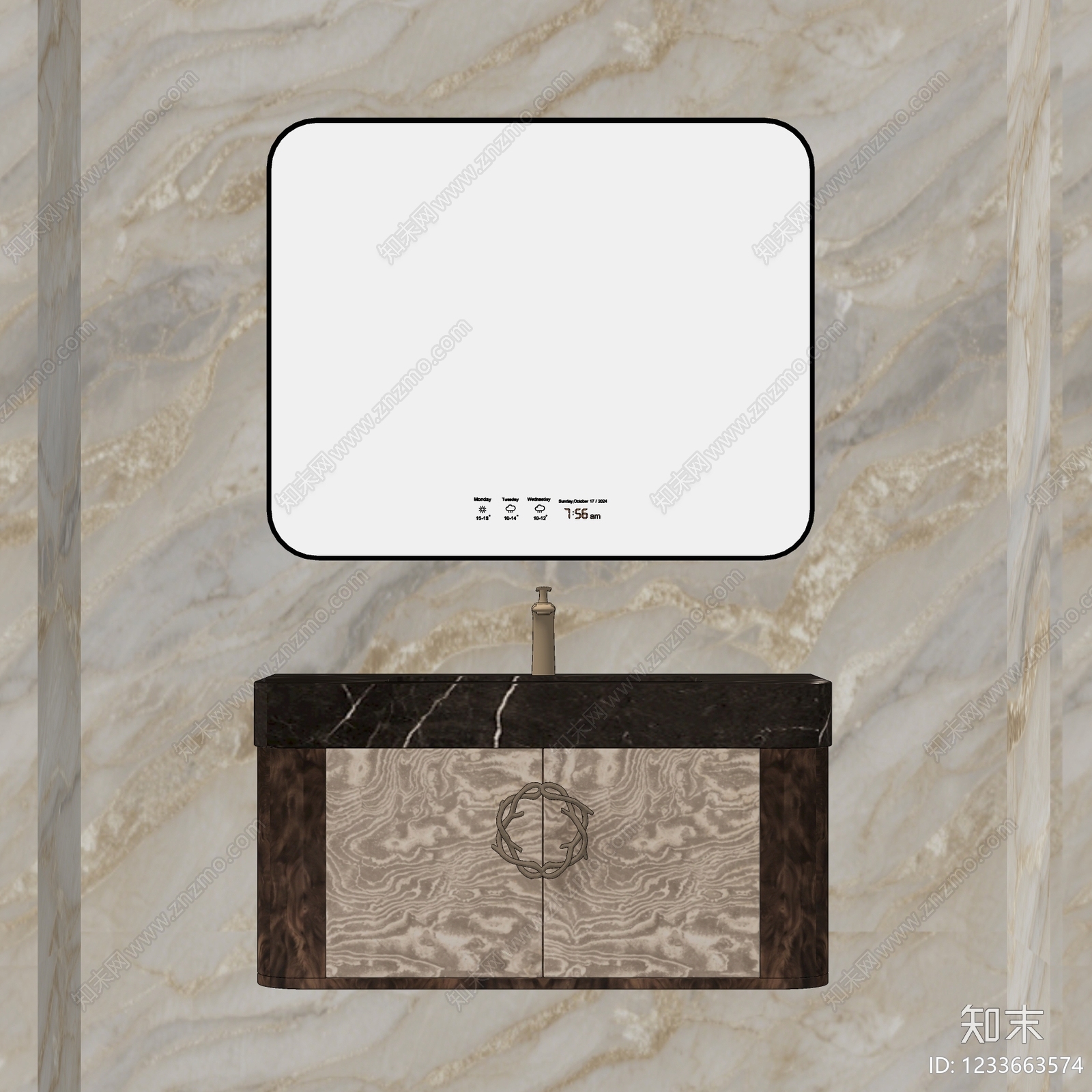 轻奢浴室柜SU模型下载【ID:1233663574】