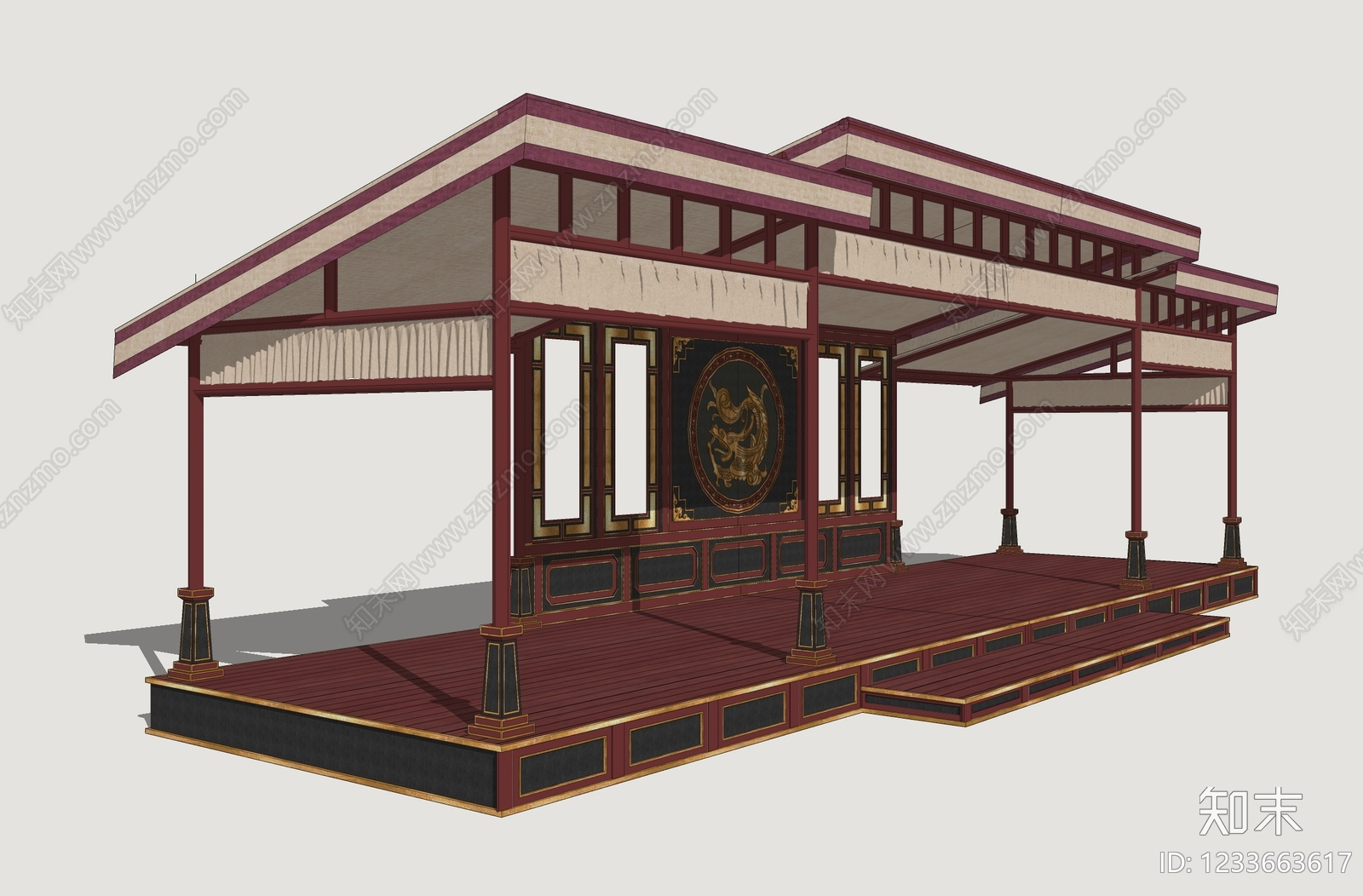 中式古建古建筑SU模型下载【ID:1233663617】
