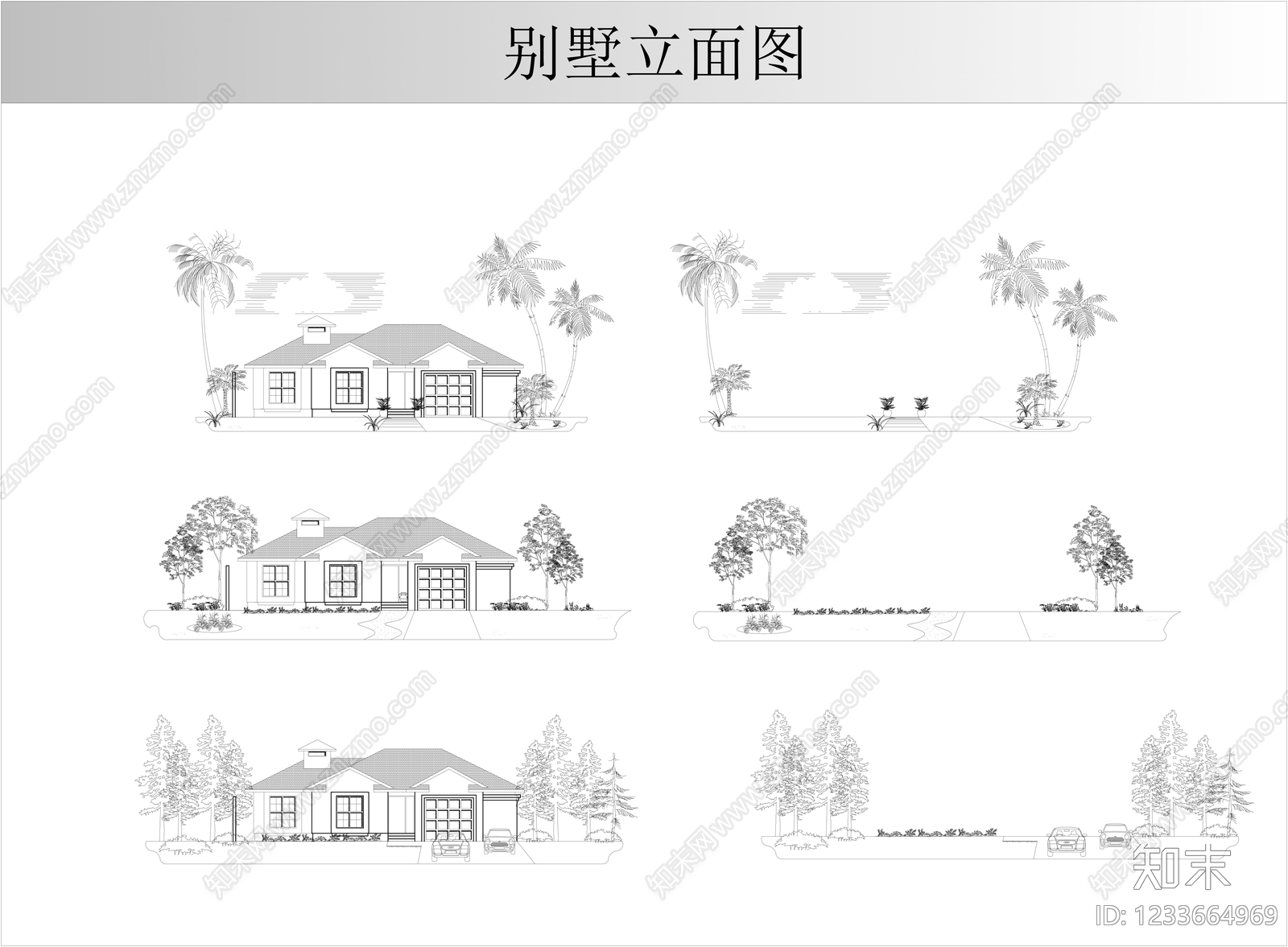 建筑立面图cad施工图下载【ID:1233664969】
