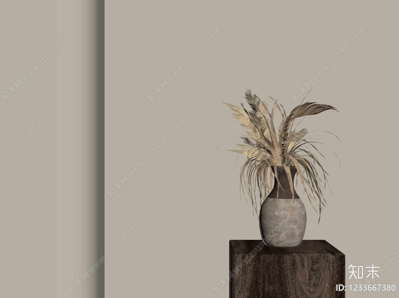 侘寂花瓶SU模型下载【ID:1233667380】