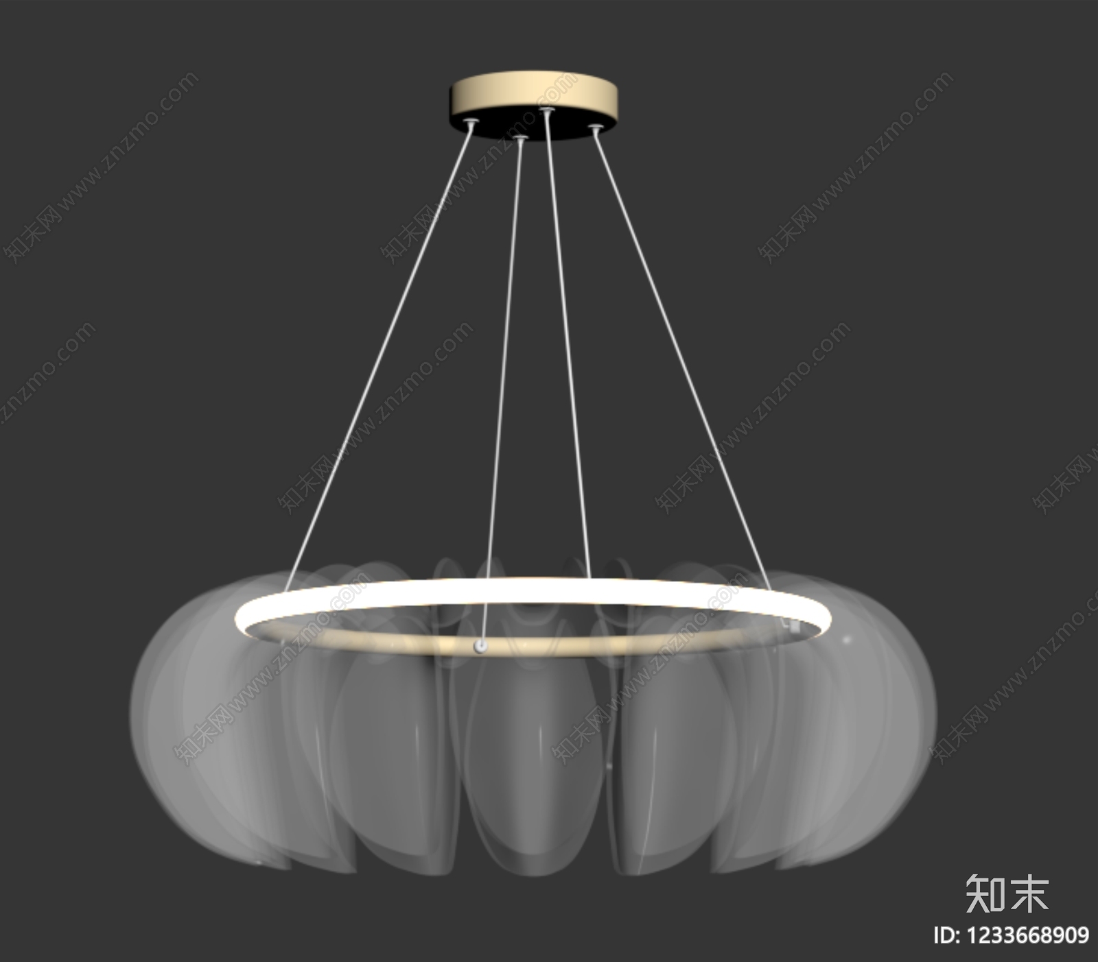轻奢艺术吊灯SU模型下载【ID:1233668909】