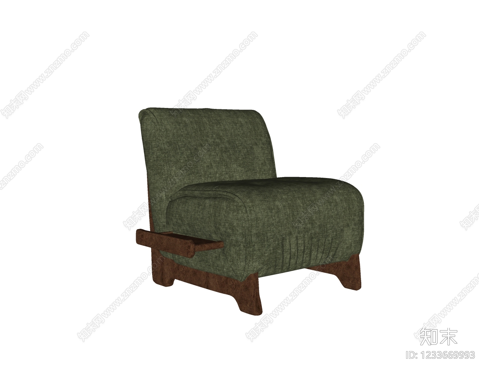 中古风单人沙发SU模型下载【ID:1233669993】