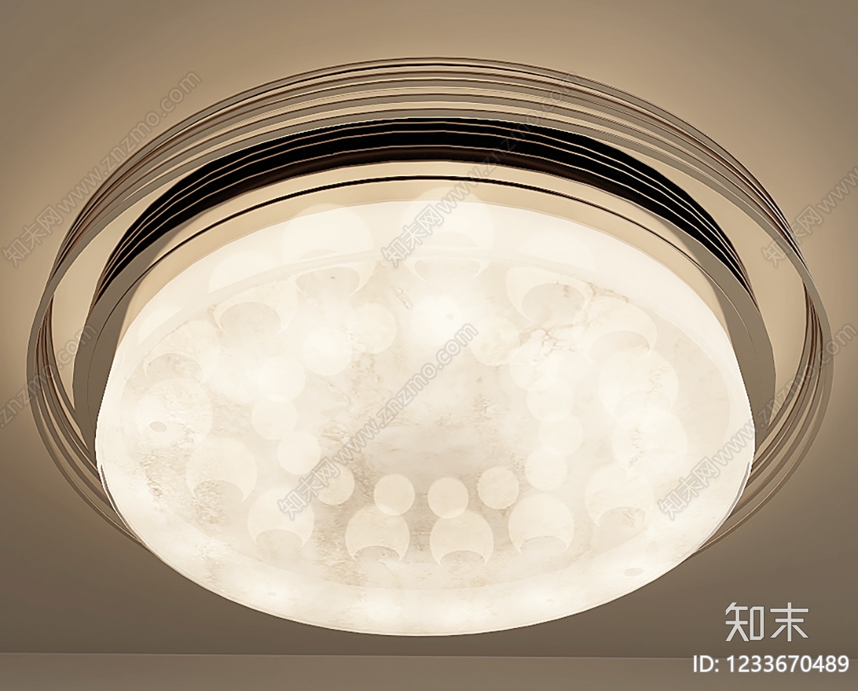 轻奢吸顶灯SU模型下载【ID:1233670489】