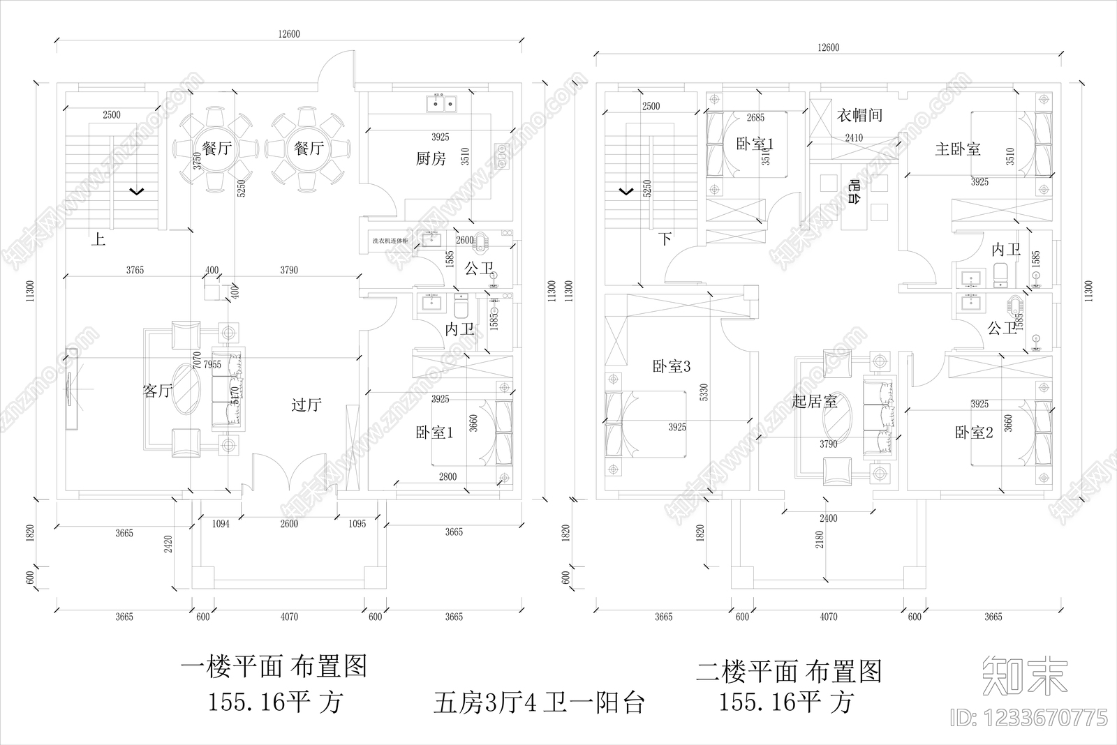 五居及以上cad施工图下载【ID:1233670775】
