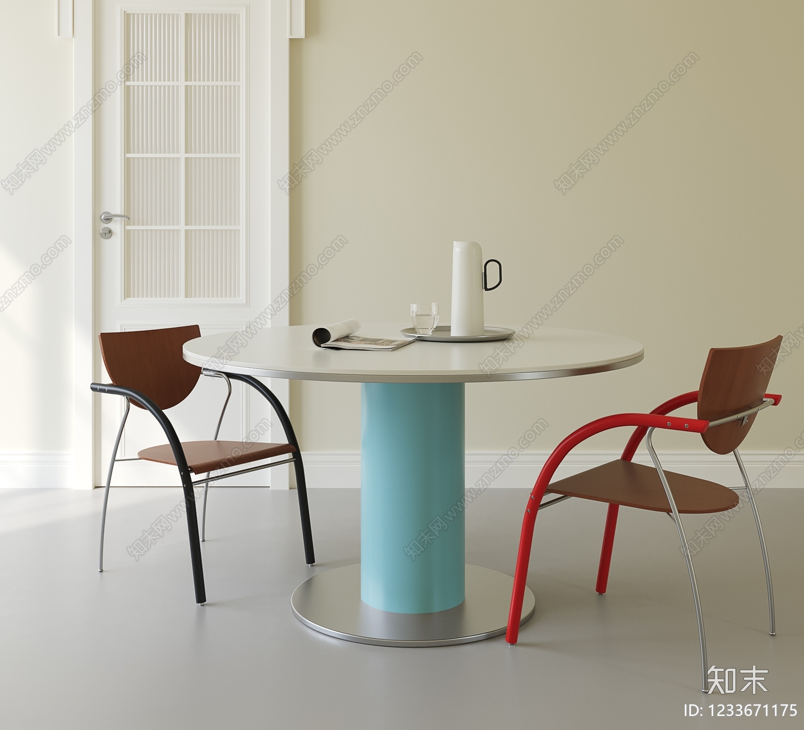 现代简约餐桌椅SU模型下载【ID:1233671175】