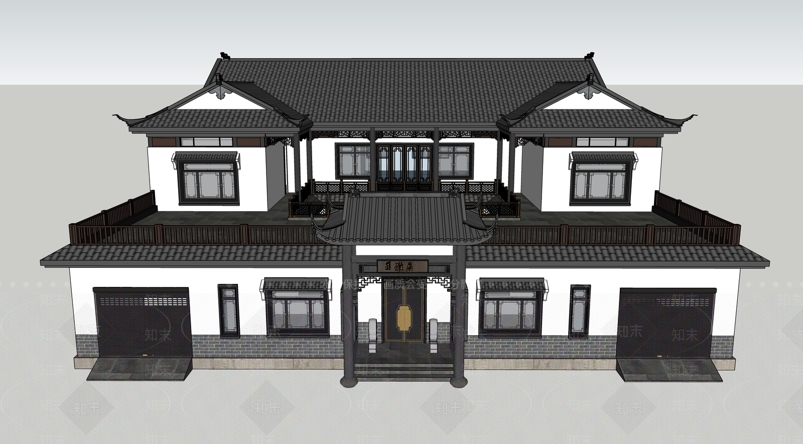 中式四合院SU模型草图
