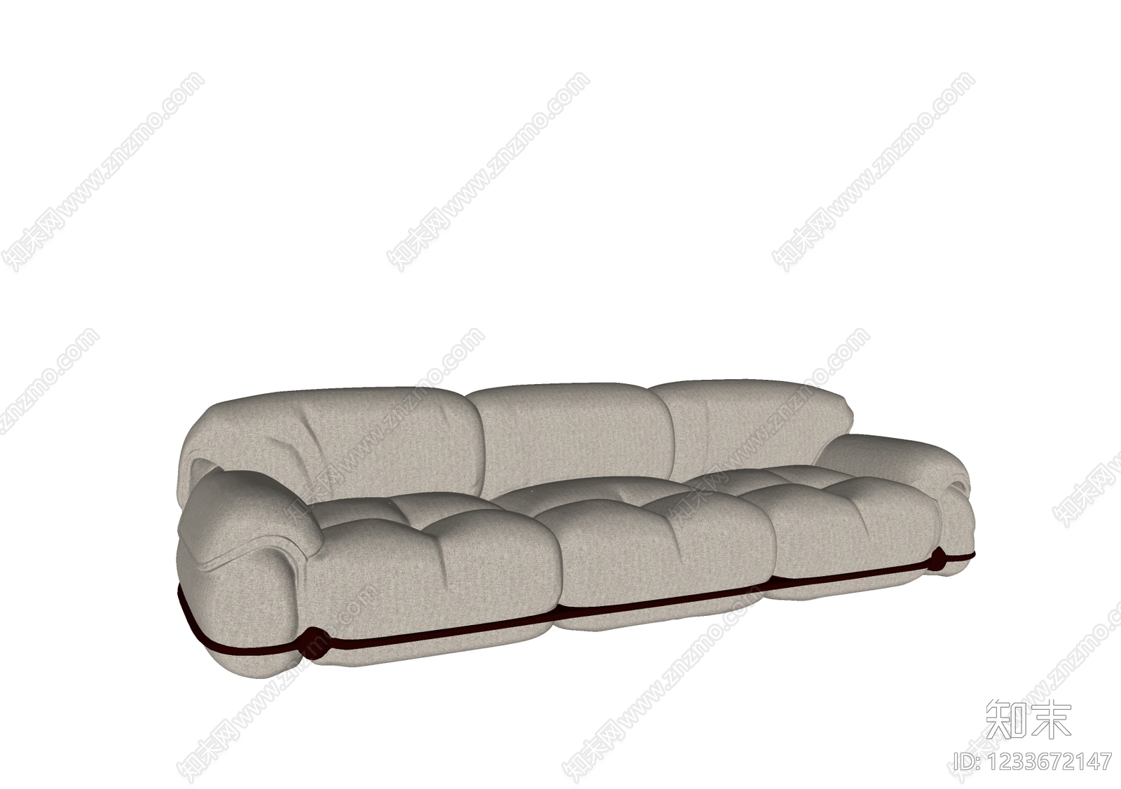 中古风三人沙发SU模型下载【ID:1233672147】