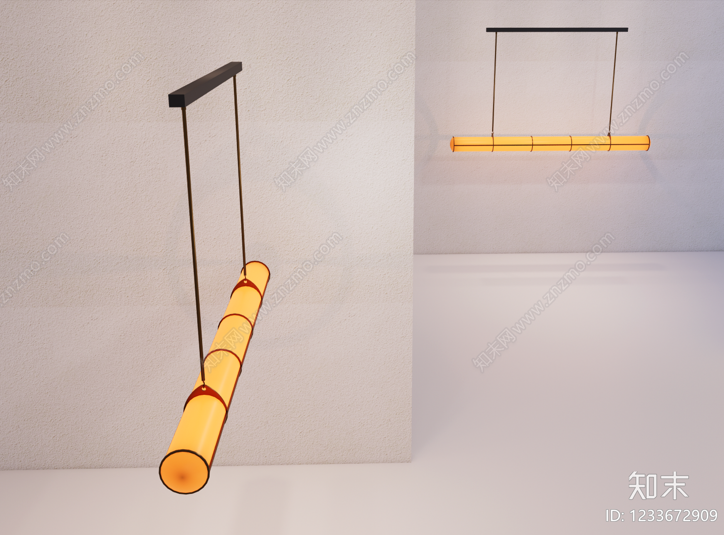 极简长条吊灯3D模型下载【ID:1233672909】