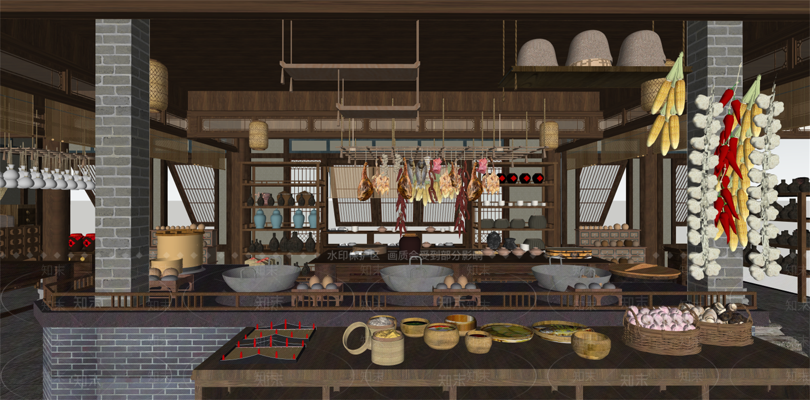 中式中餐厅SU模型下载【ID:1233675540】