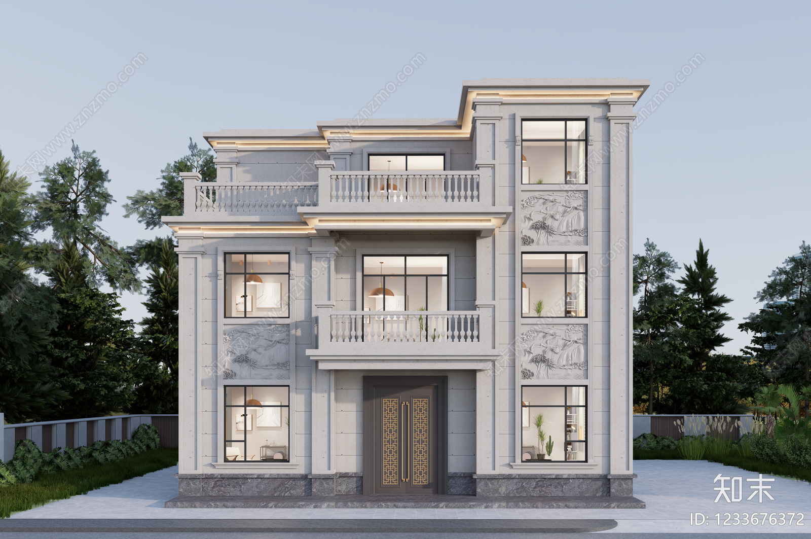 别墅建筑cad施工图下载【ID:1233676372】