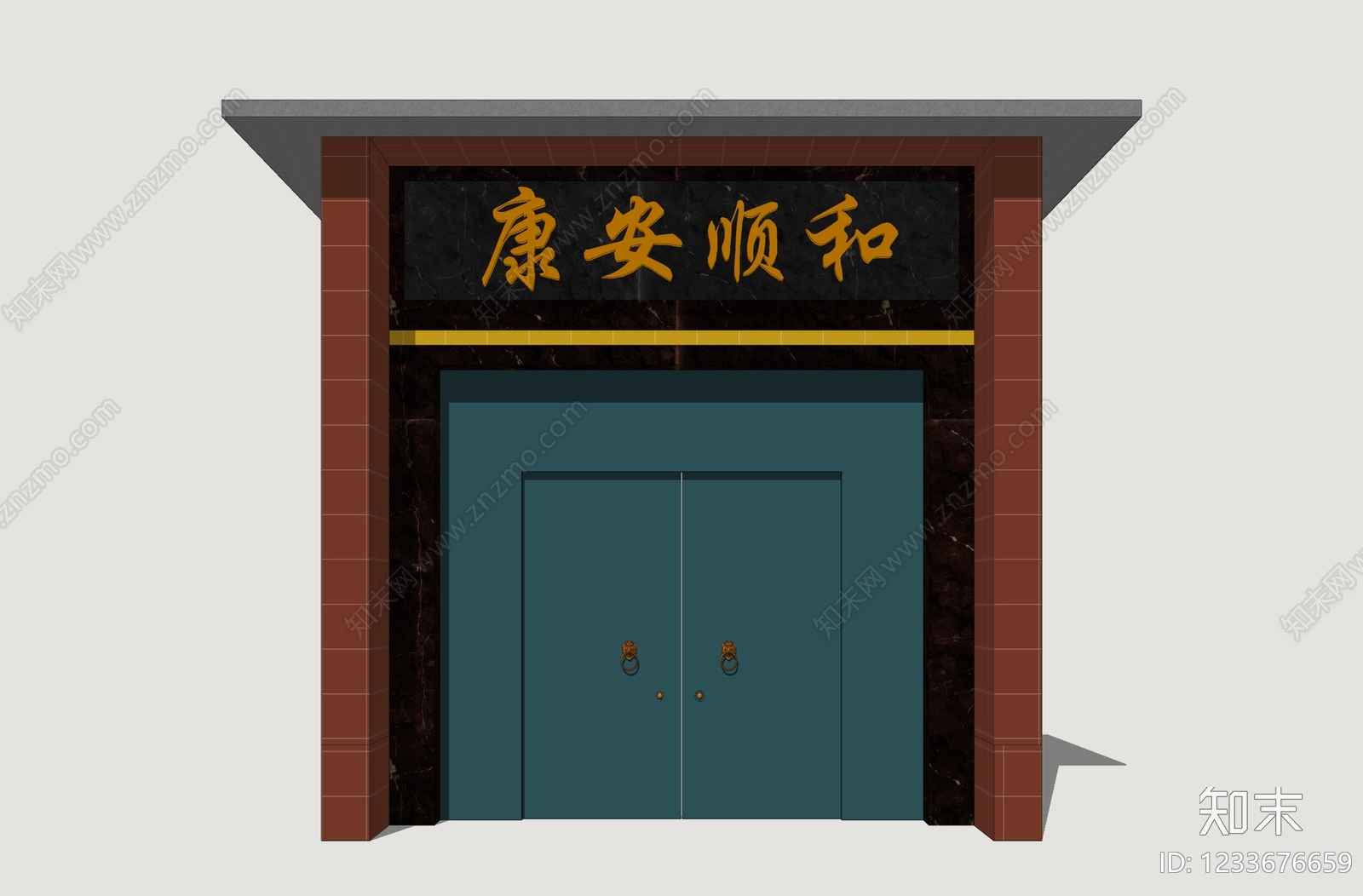 中式双开门SU模型下载【ID:1233676659】