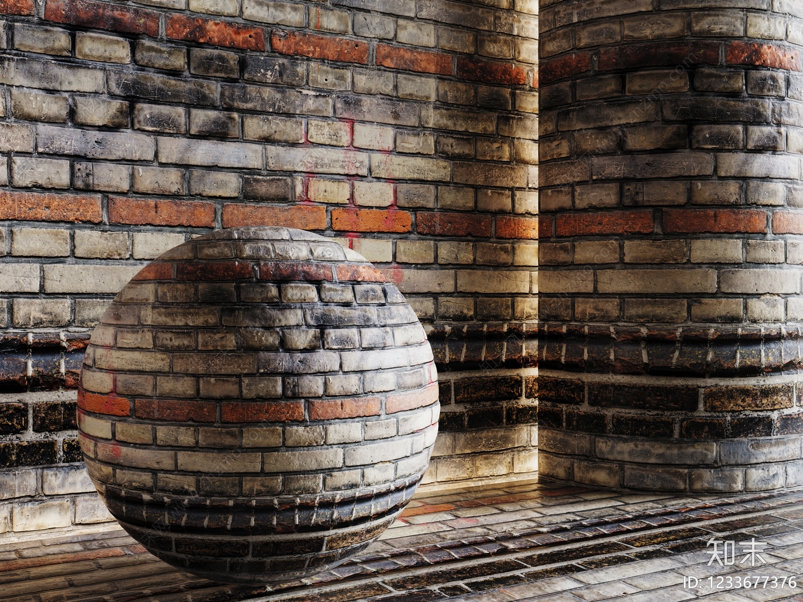 工业风砖3D模型下载【ID:1233677376】