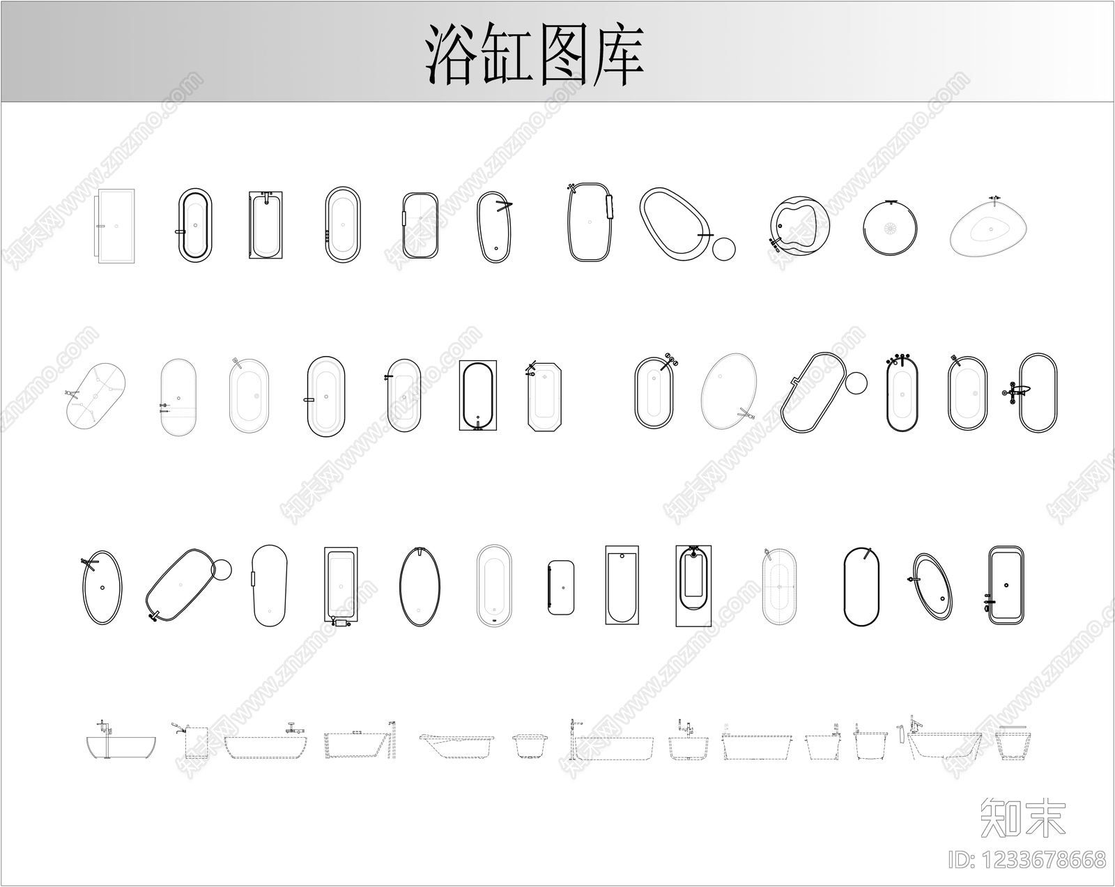 卫浴设施cad施工图下载【ID:1233678668】