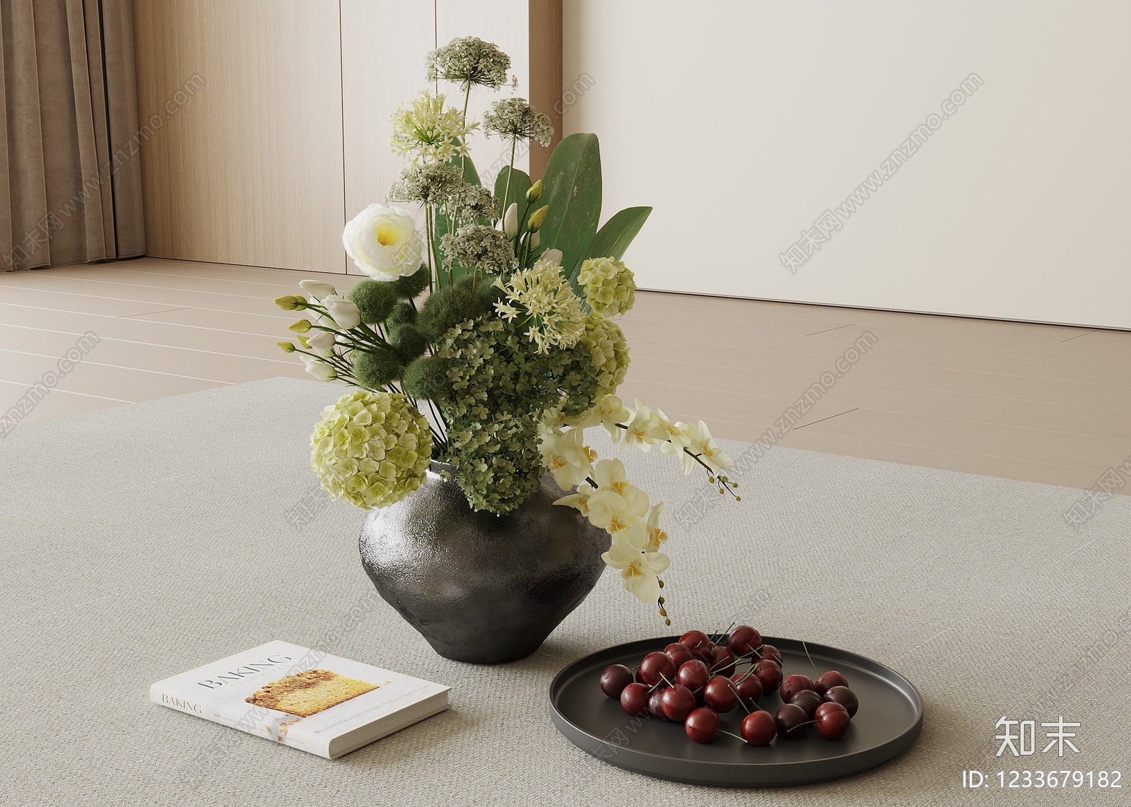 现代简约花艺3D模型下载【ID:1233679182】