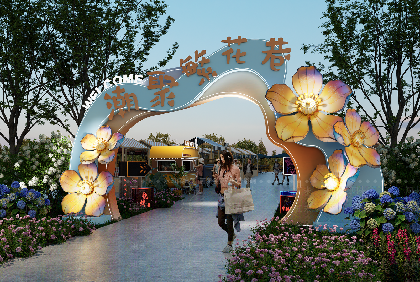 现代商业街SU模型下载【ID:1233680929】