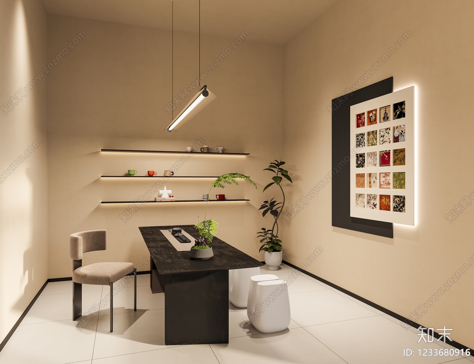 新中式化妆品店3D模型下载【ID:1233680916】
