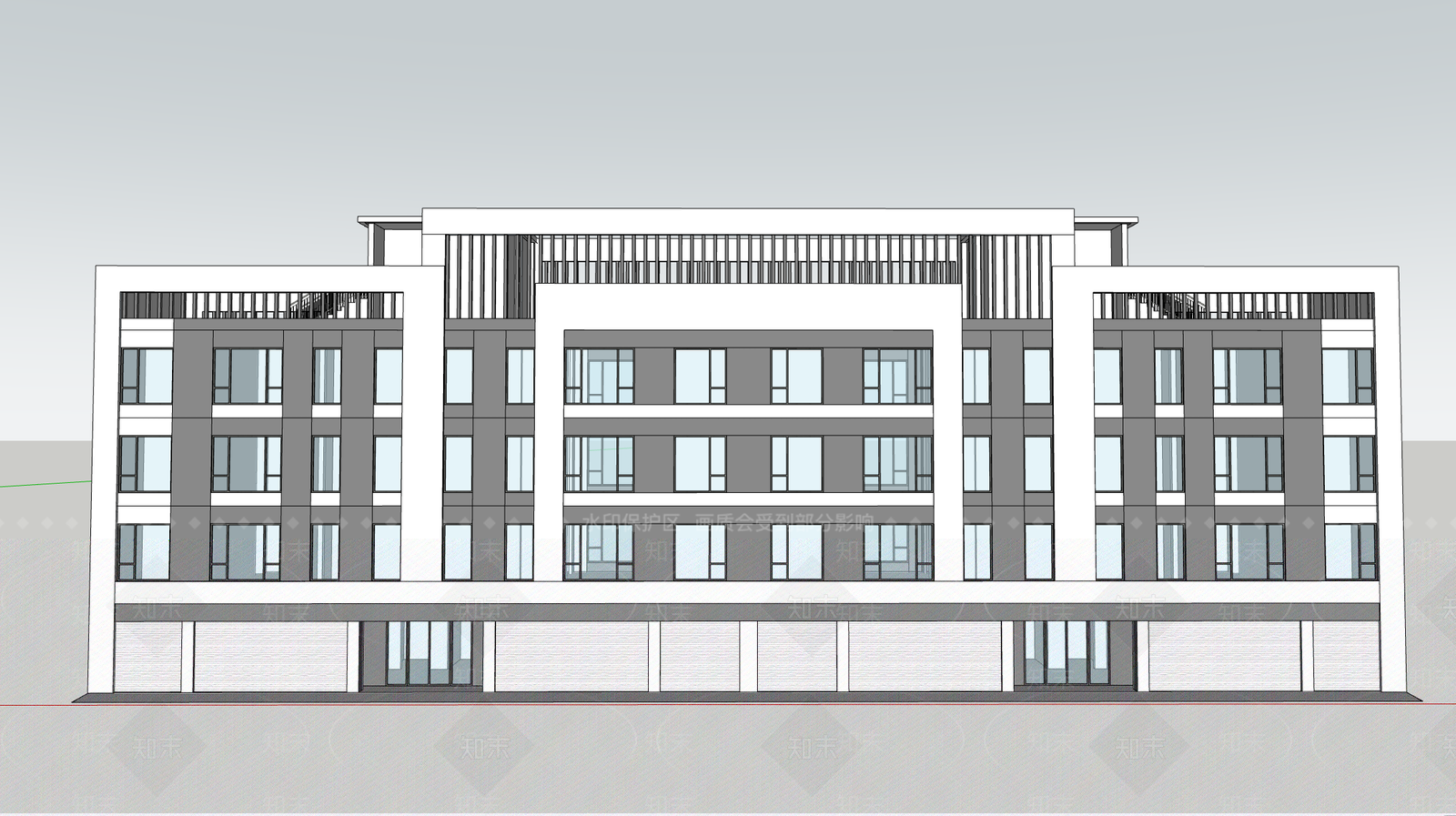 现代主义小高层住宅楼SU模型下载【ID:1233681528】