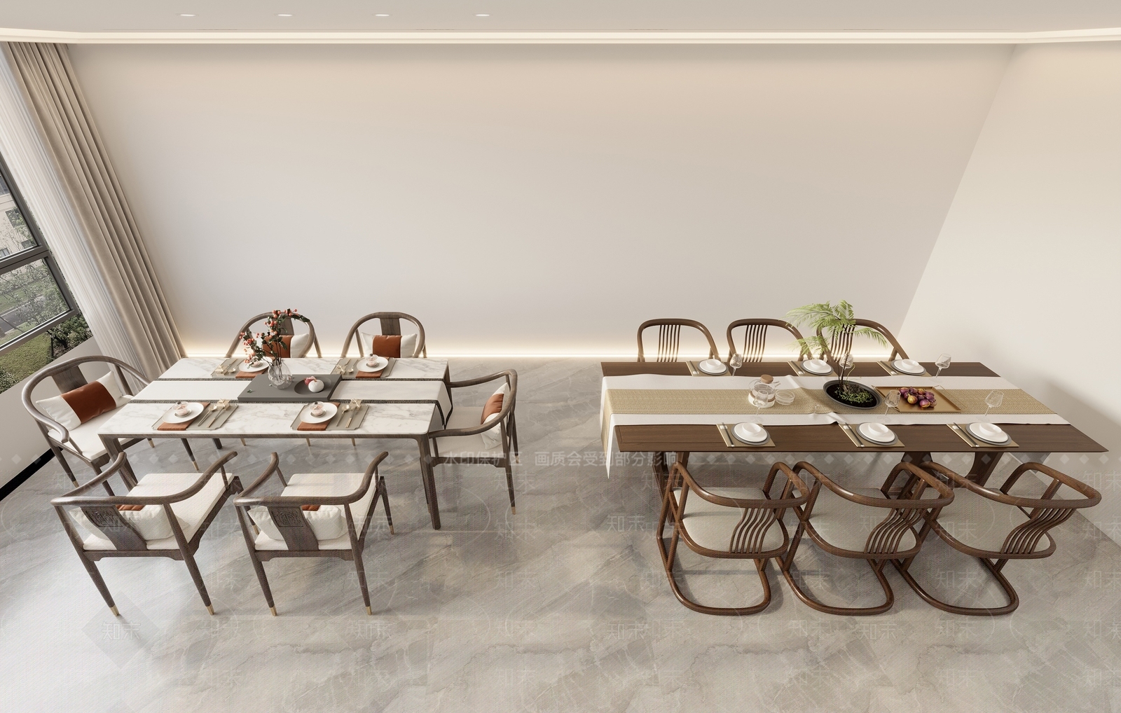 新中式餐桌椅3D模型下载【ID:1233682488】