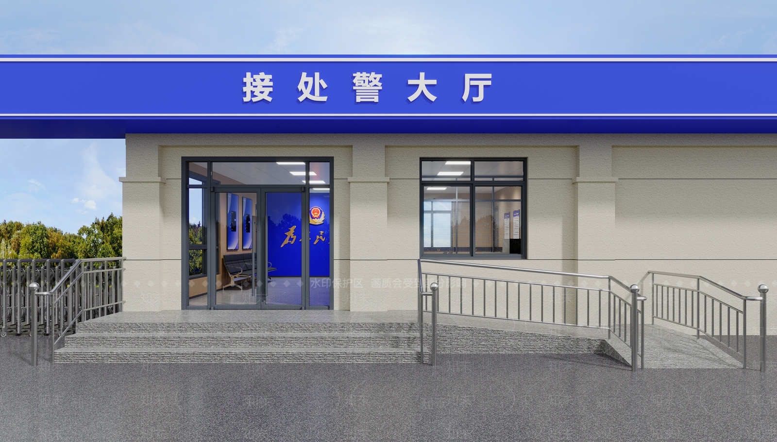 现代简约党政机关3D模型下载【ID:1233686401】