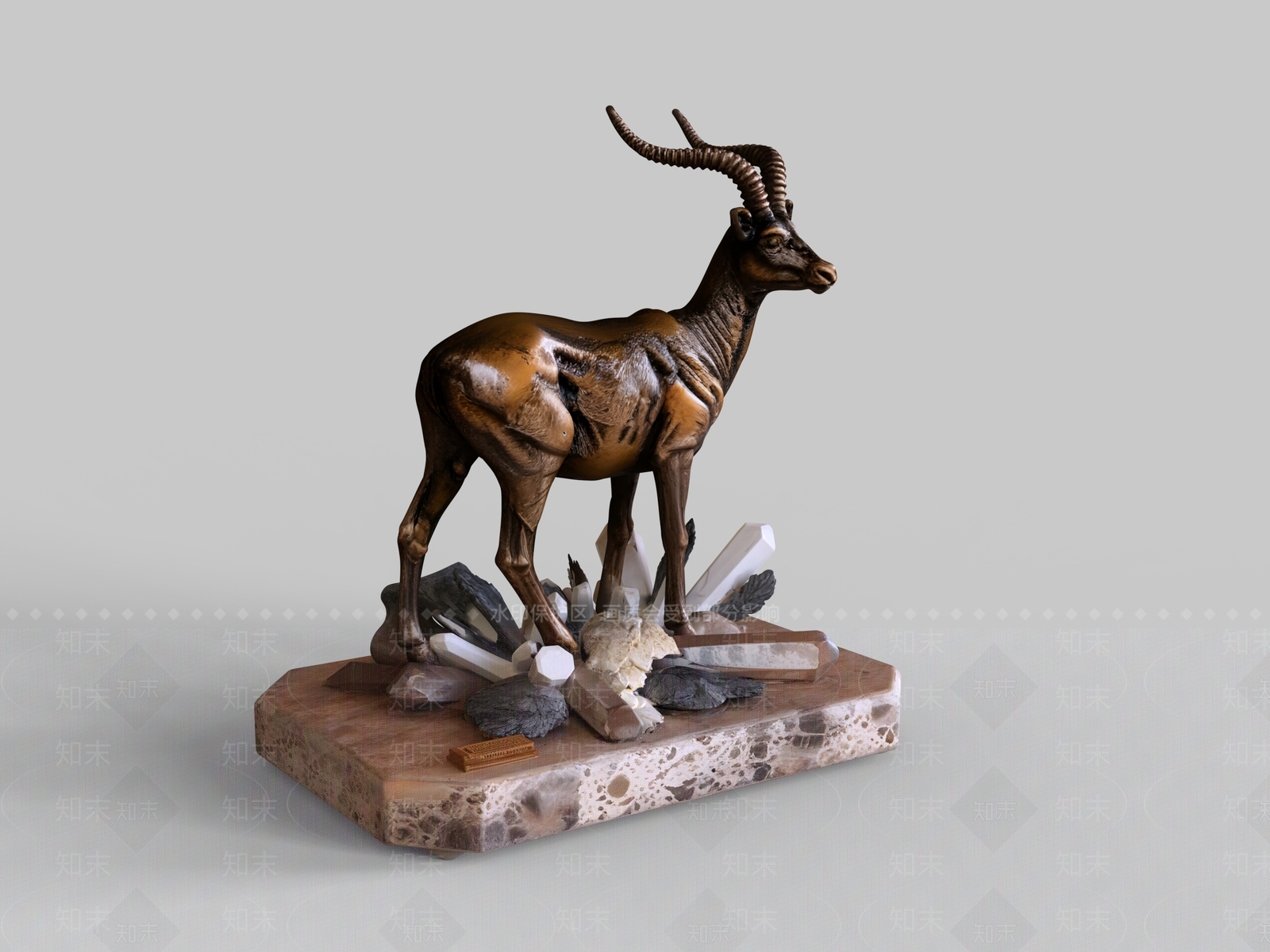 轻奢雕塑摆件3D模型下载【ID:1233687499】
