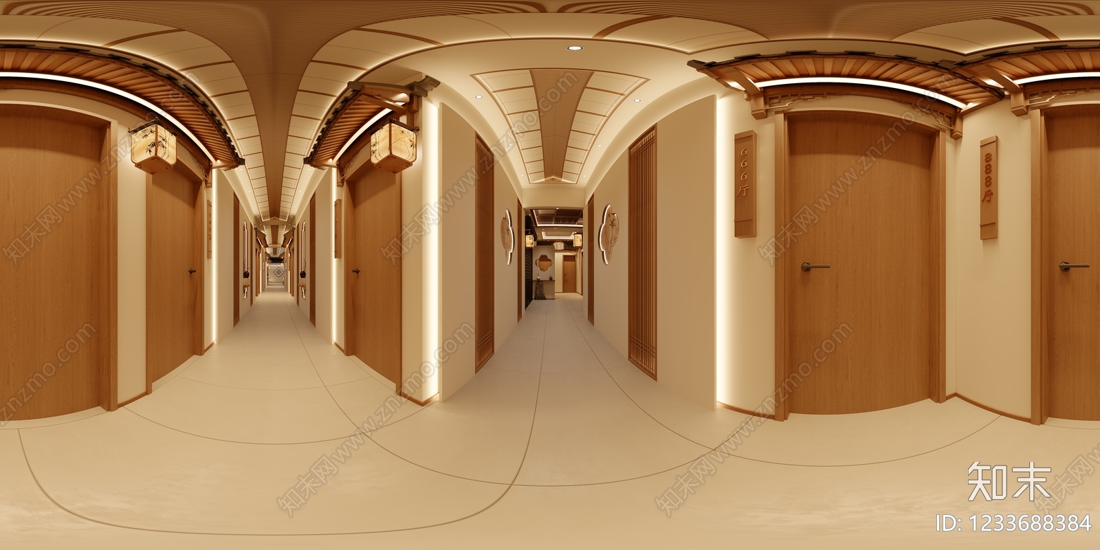 新中式中餐厅3D模型下载【ID:1233688384】