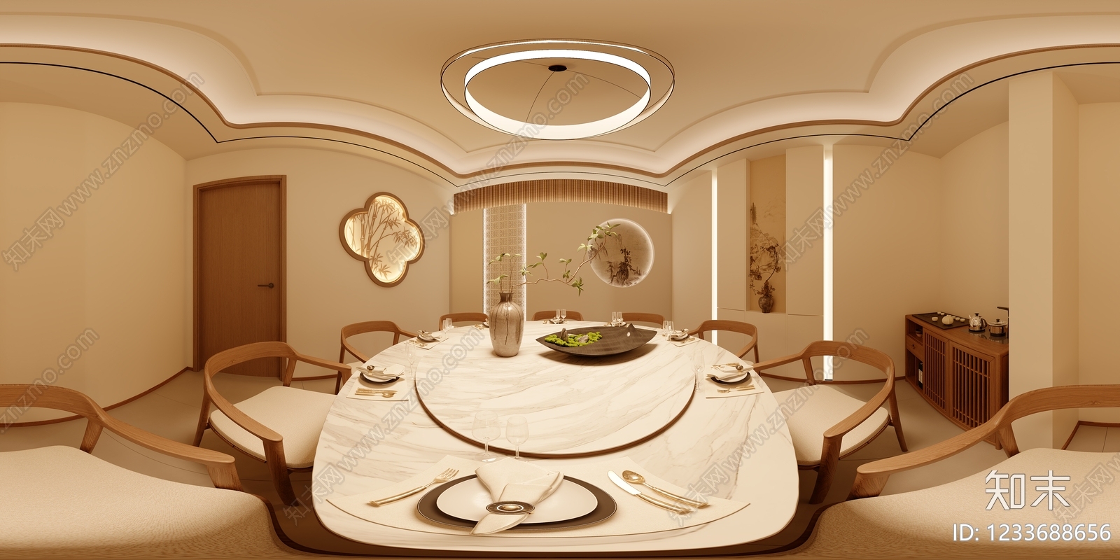 新中式包厢3D模型下载【ID:1233688656】
