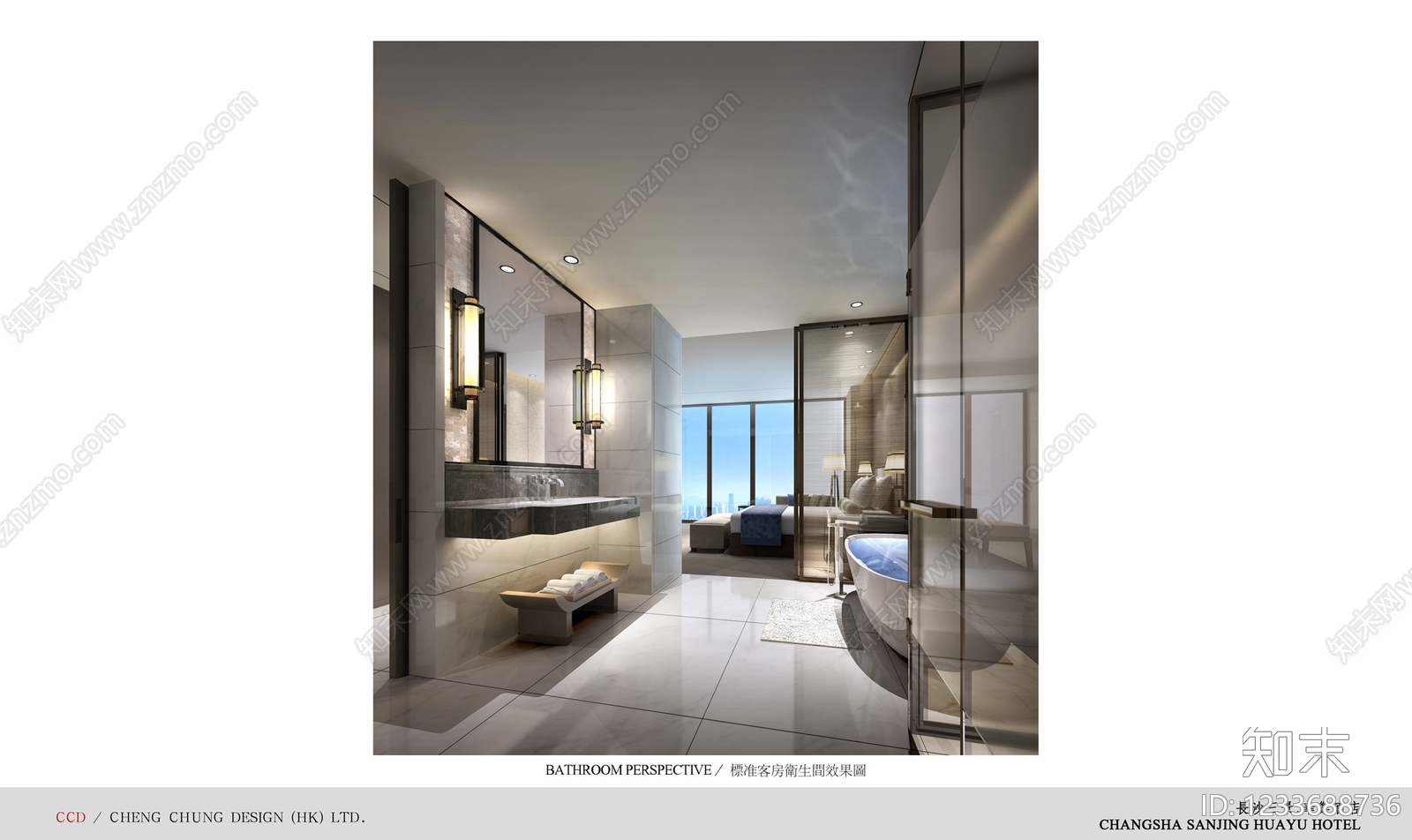 酒店客房cad施工图下载【ID:1233688736】
