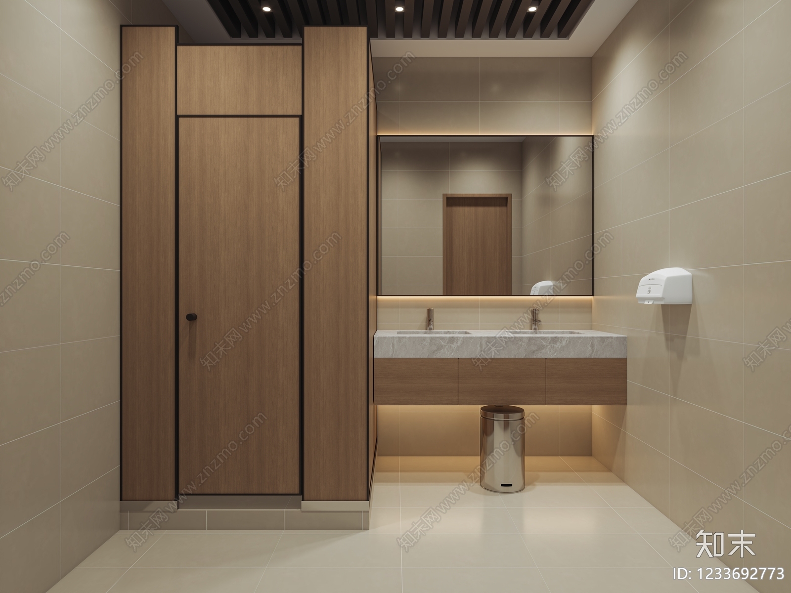 现代简约公共卫生间3D模型下载【ID:1233692773】