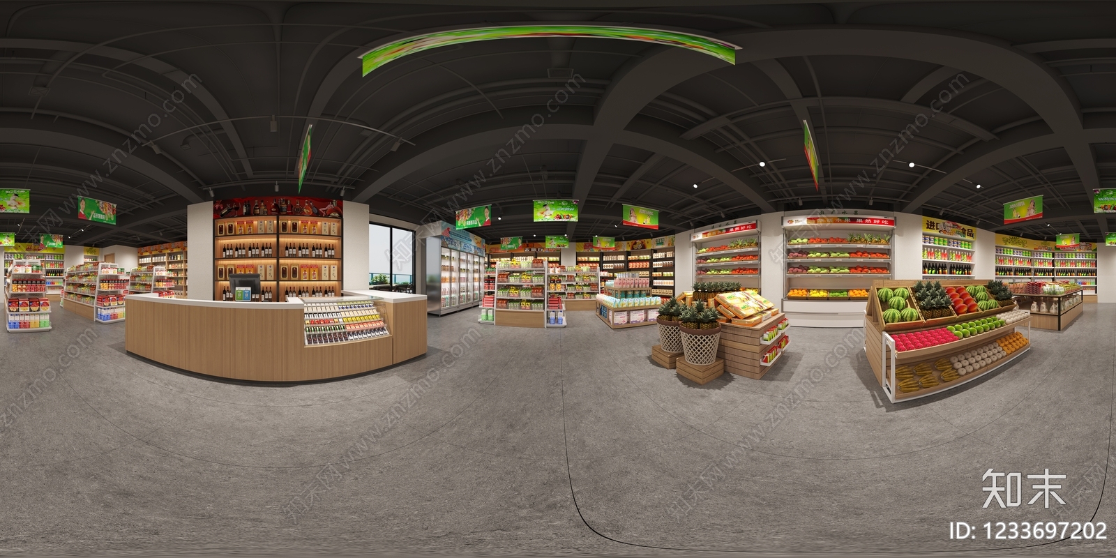 现代超市3D模型下载【ID:1233697202】