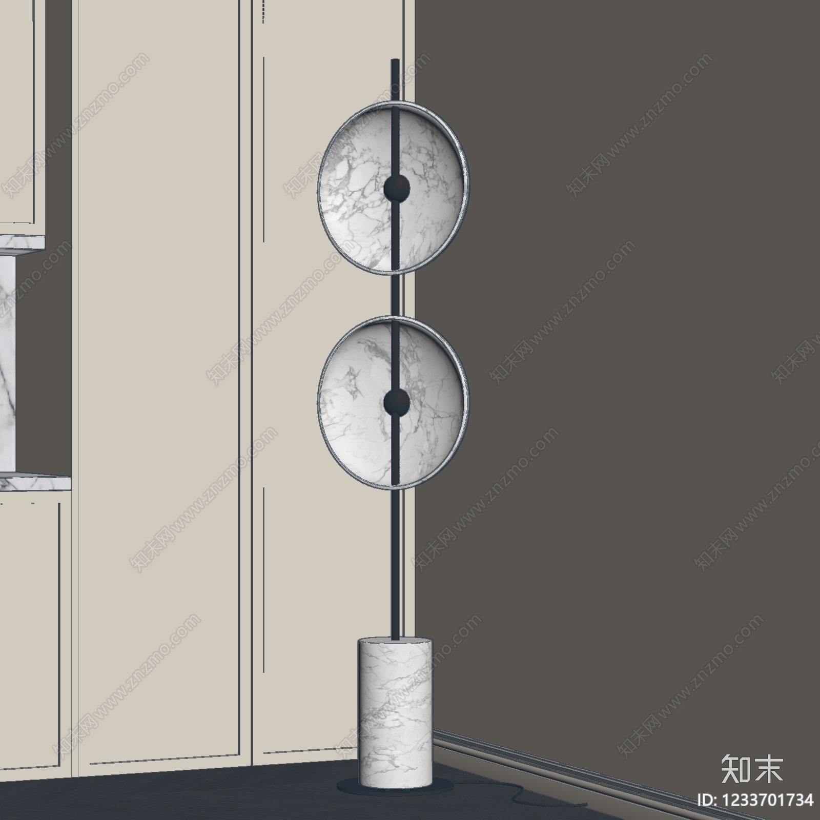 意式极简落地灯3D模型下载【ID:1233701734】