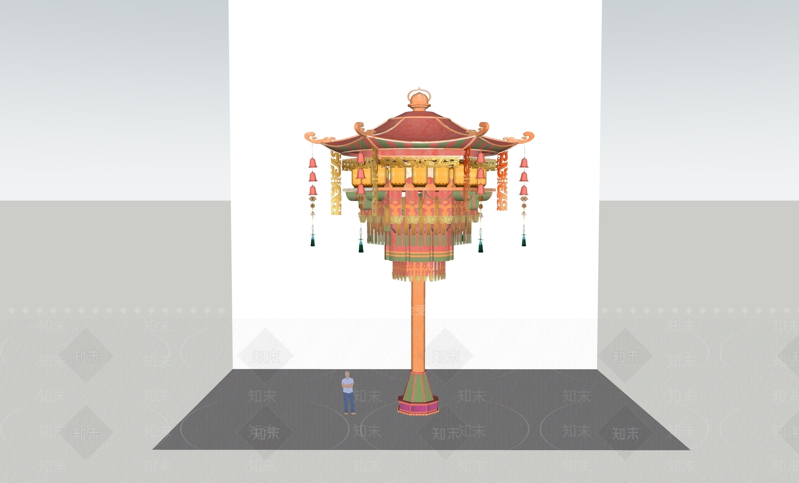 中式其他灯光装置单体SU模型下载【ID:1233706281】
