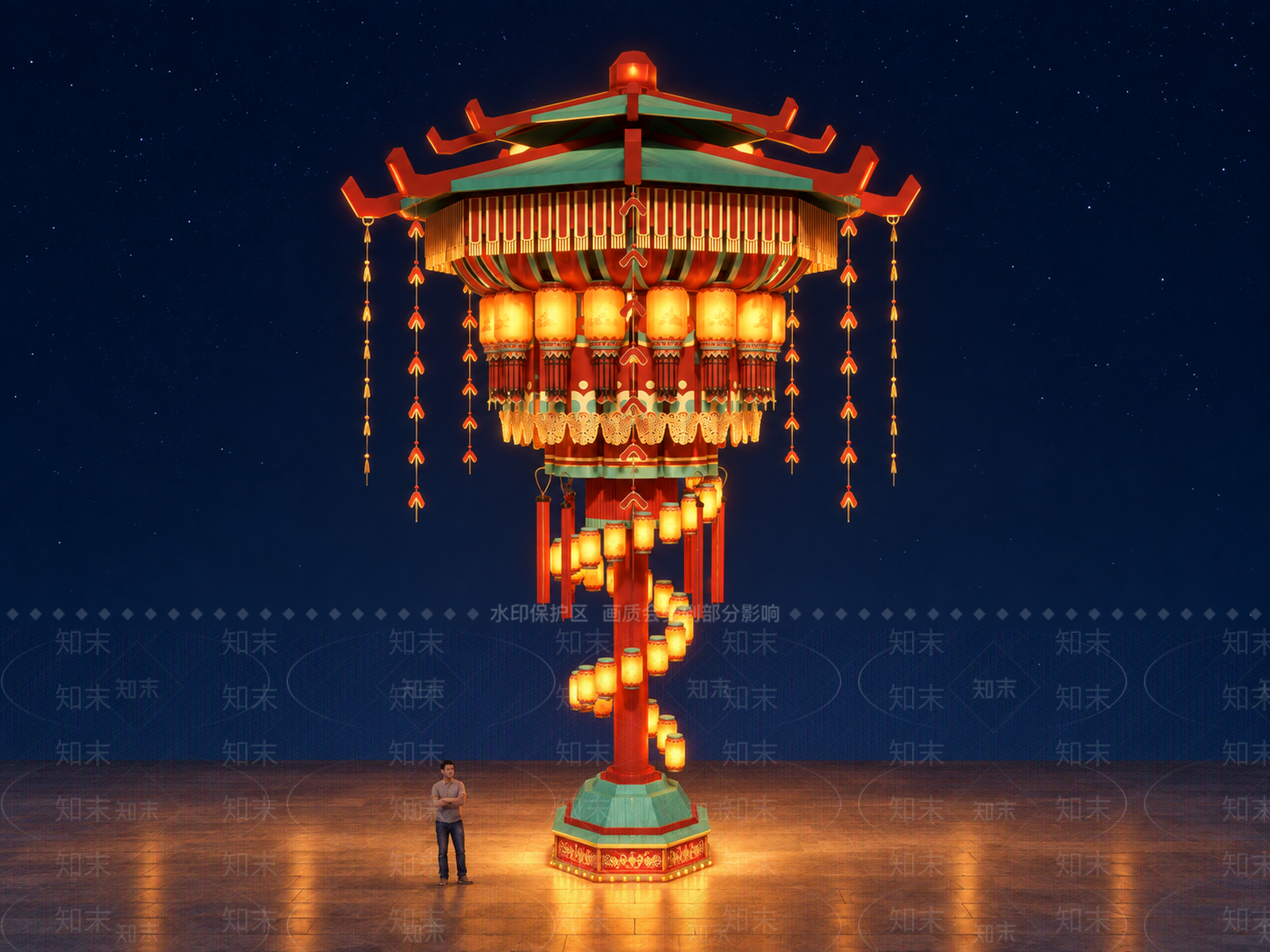 中式其他灯光装置单体SU模型下载【ID:1233707199】