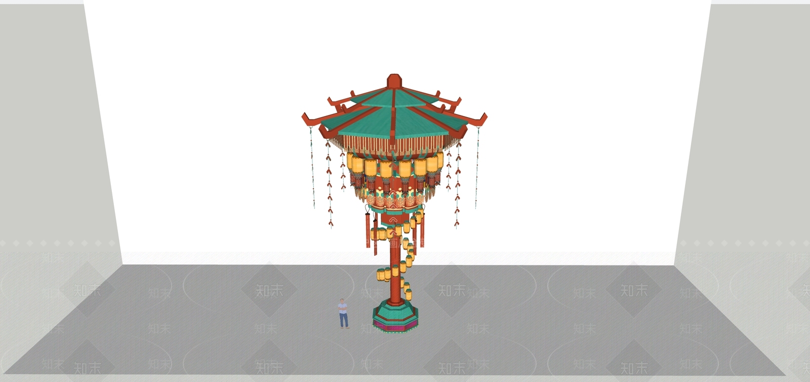 中式其他灯光装置单体SU模型下载【ID:1233707199】
