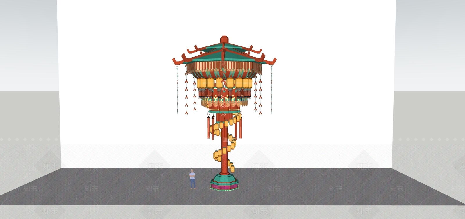 中式其他灯光装置单体SU模型下载【ID:1233707199】