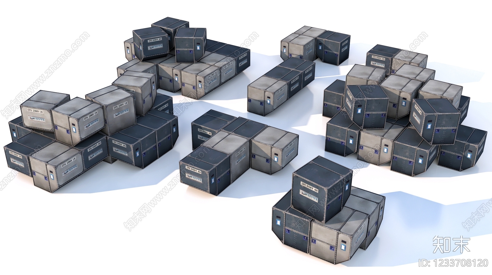 工业风盒子3D模型渲染效果图