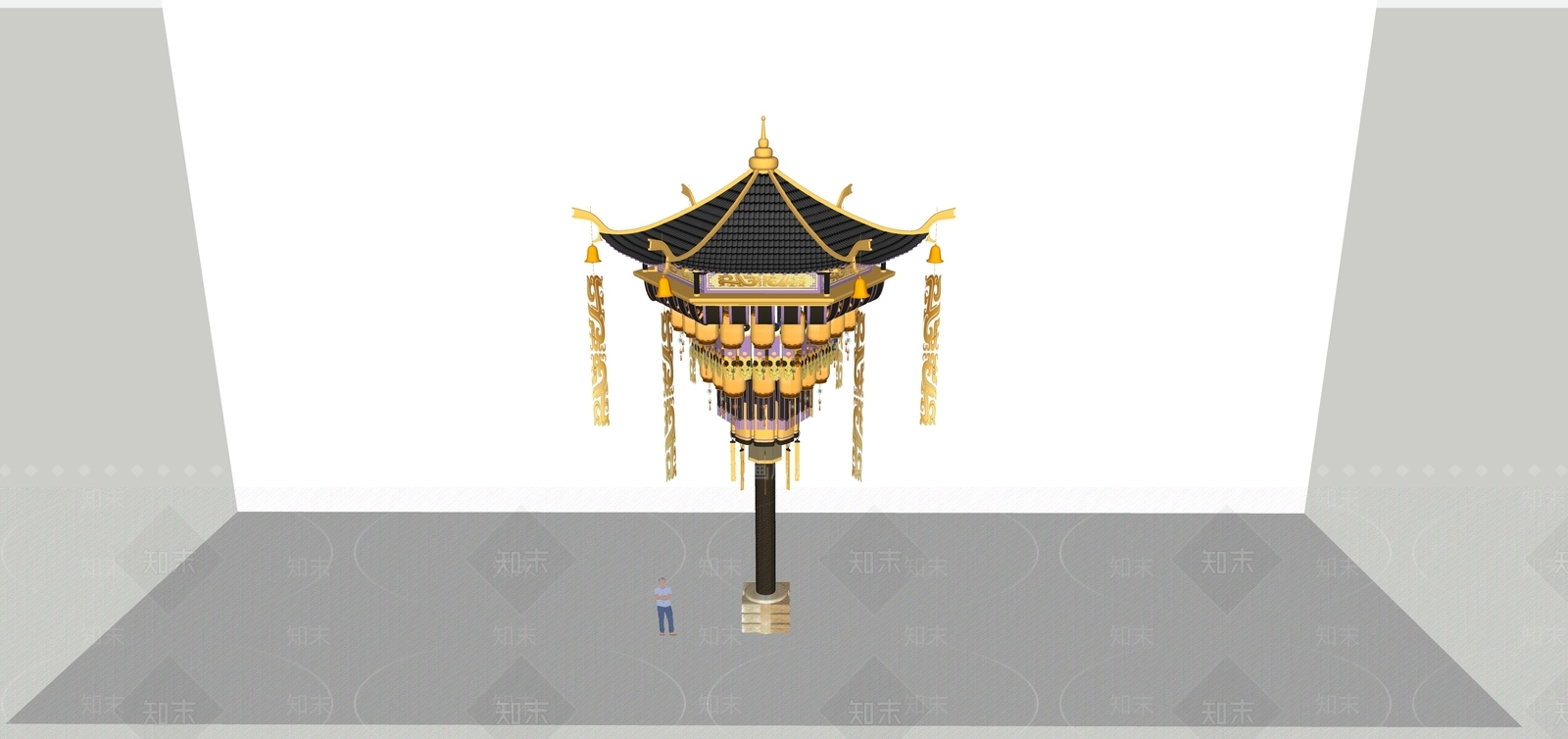 中式其他灯光装置单体SU模型下载【ID:1233708519】