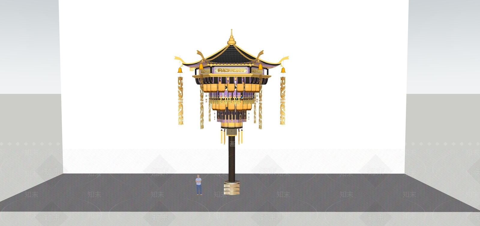 中式其他灯光装置单体SU模型下载【ID:1233708519】