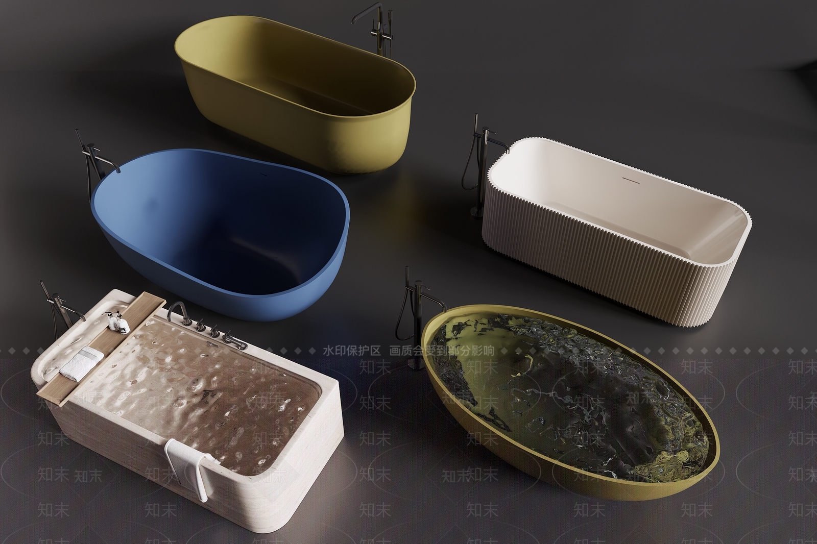现代简约卫浴展厅3D模型渲染效果图