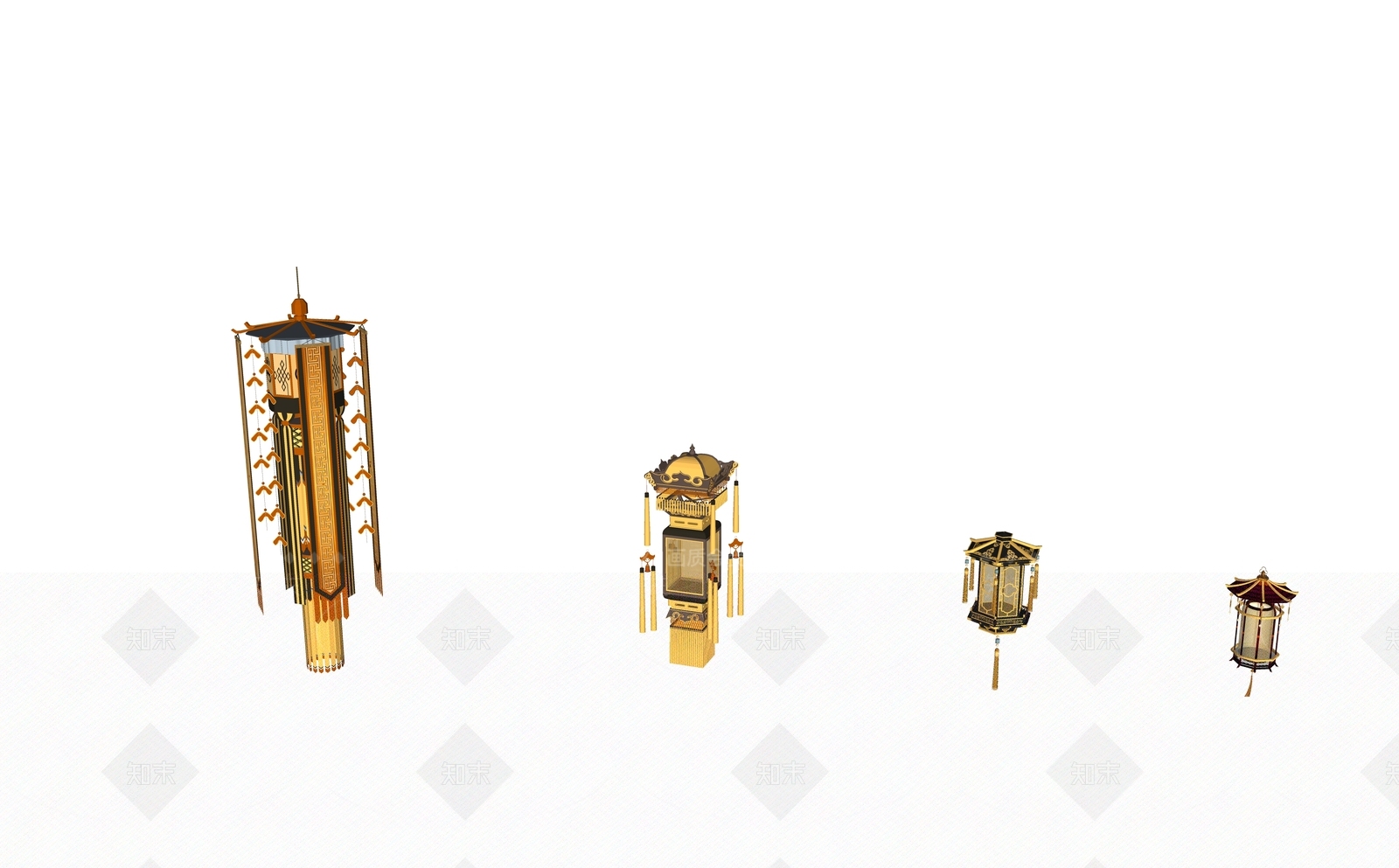 中式灯笼SU模型下载【ID:1233709439】
