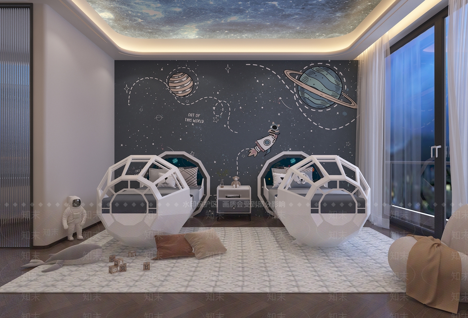 现代男孩房3D模型下载【ID:1233711439】